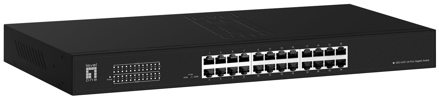 LevelOne Switch 24X Ge Geu-2431 19\ Rack Mount Kit Unmanaged Gigabit Ethernet [10/100/1000] 1U Black (LevelOne Switch 19 24xGBit Unmanaged [Geu-2431])