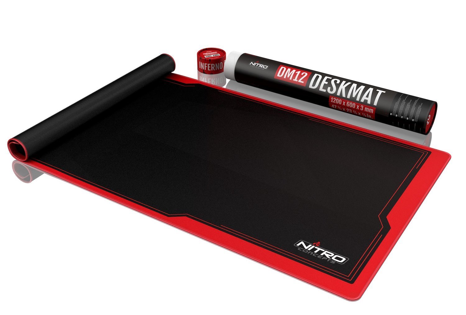 Nitro Concepts DM12 Gaming Mouse Pad Black Red (Nitro Concepts Desk Mat 1200 X 600MM - Black/Red)