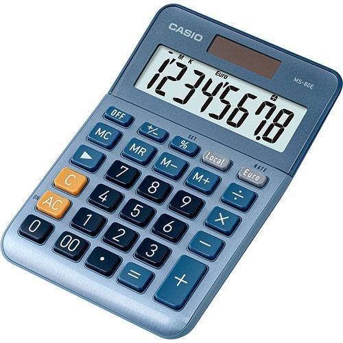 Casio Ms-80E Calculator Pocket Financial Blue (Casio Ms-80E Desk Calculator)