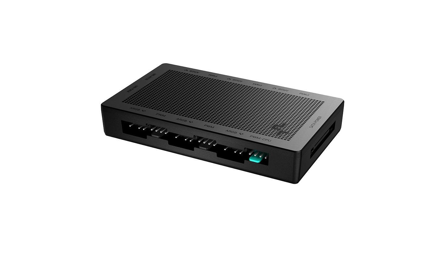 DeepCool SC790 Fan Controller (DeepCool SC790 2-In-1 Addressable RGB & PWM Fan Hub 6-Port Connect Up To 6 PWM Argb 3-Pin Fans Simultaneously While Occupying Minimal Motherboard Headers Magnetic For