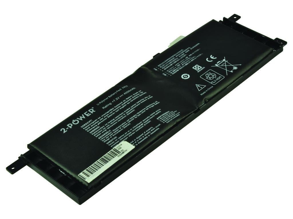 2-Power 7.2V 4000mAh Li-Polymer Laptop Battery (Main Battery Pack 7.6V 4150mAh)