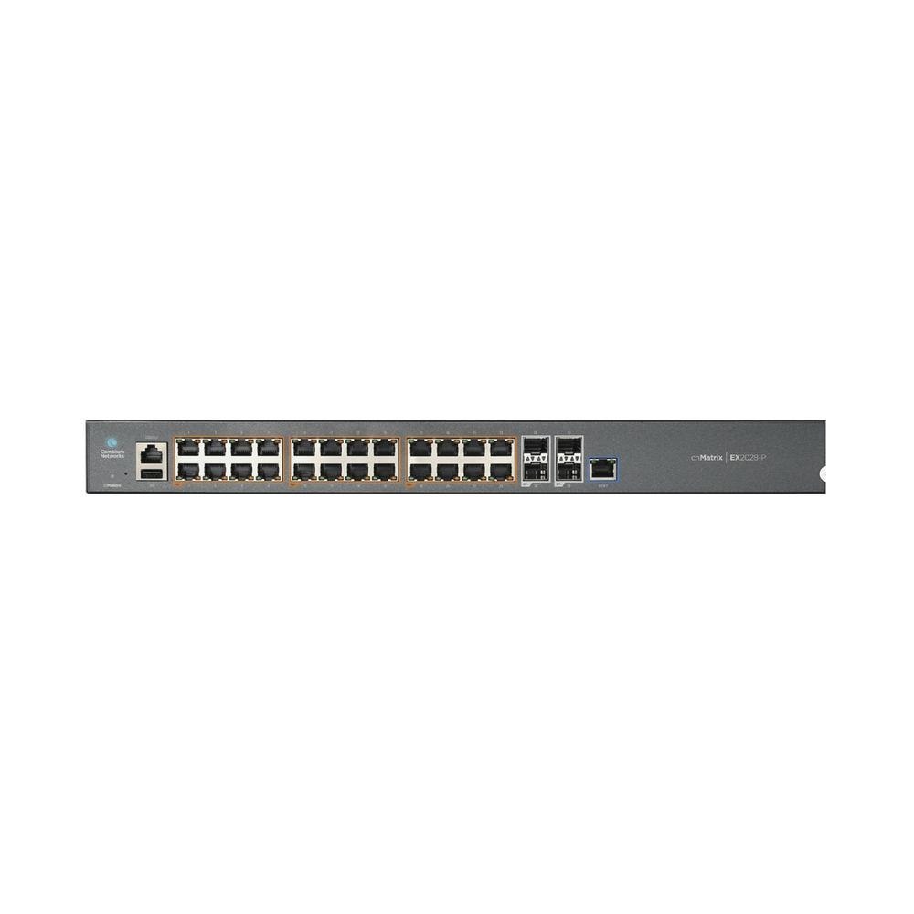 Cambium Networks Ex2028p Managed L2 Gigabit Ethernet [10/100/1000] Power Over Ethernet [PoE] 1U Grey (cnMatrix Ex2028-P - Intelligent Ethernt PoE Switch - 24 1G And 4 SFP+ Fiber Ports - Eu Power Cord