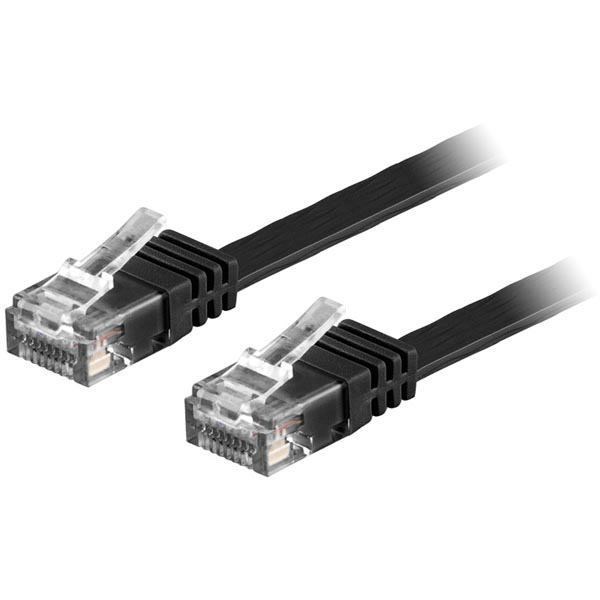 Deltaco TP-62S-FL Networking Cable Black 2 M Cat6 U/Utp [Utp] (Deltaco Cat6 Patch Cable 2M Black)