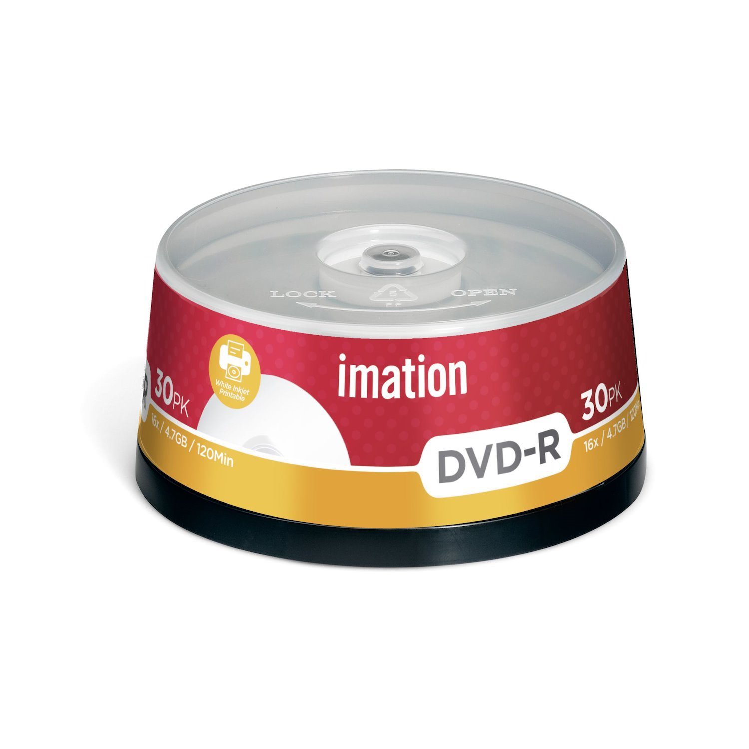 Imation 73000019619 Blank DVD 4.7 GB DVD-R 30 PC[S] (Imation DVD-R Ij Print 16X 30PK Spindle 4.7GB 15-Lang [1Year Warranty])