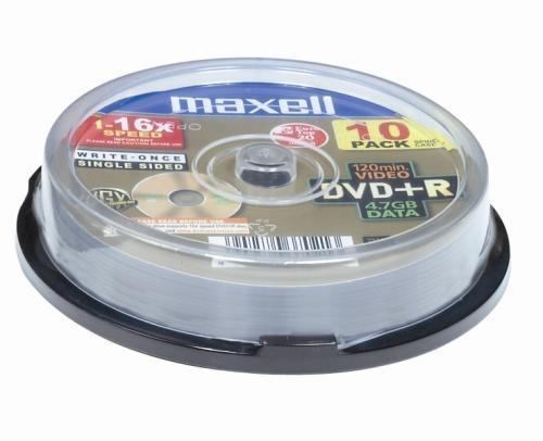 Maxell 275632 DVD Recordable Media - DVD+R - 8x - 4.70 GB - 10 Pack Spindle