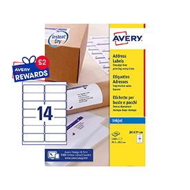 Avery J8163-100 QuickDry Address Labels 100 Sheets - 14 Labels Per Sheet
