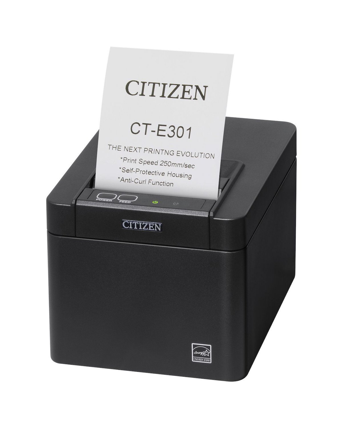 Citizen CT-E301 Desktop, Industrial, Retail, Healthcare Direct Thermal Printer - Monochrome - Receipt Print - Ethernet - USB - Serial - With Cutter - Black