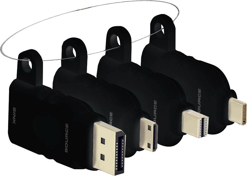 Vision Tc-Multihdmi/Bl Cable Gender Changer mDP/DP/mHDMI/USB-C Hdmi Black (Vision Professional Installation-Grade Multi Adaptor Keyring - Lifetime Warranty - Four Adaptors: Mini DisplayPort To Hdmi /