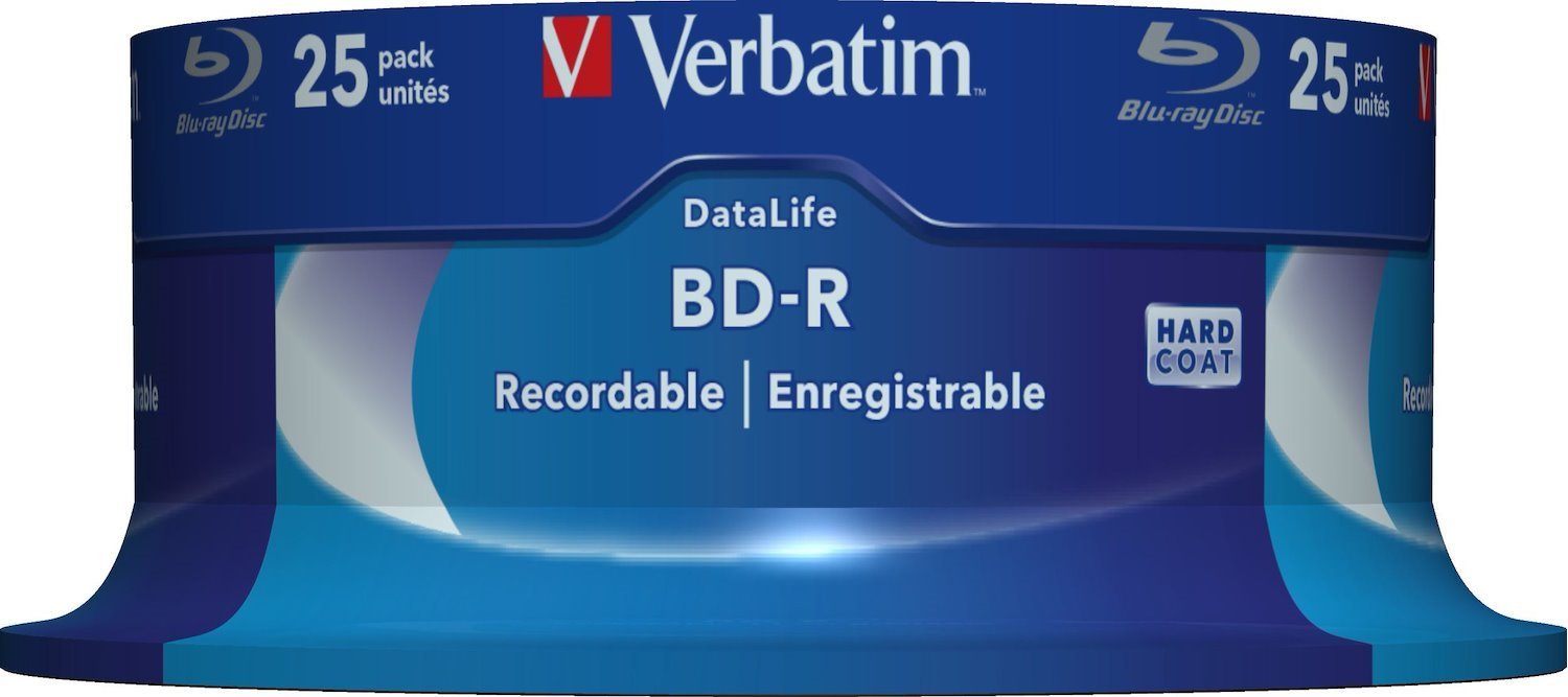 Verbatim DataLife Blu-ray Recordable Media - BD-R - 6x - 25 GB - 25 Pack Spindle