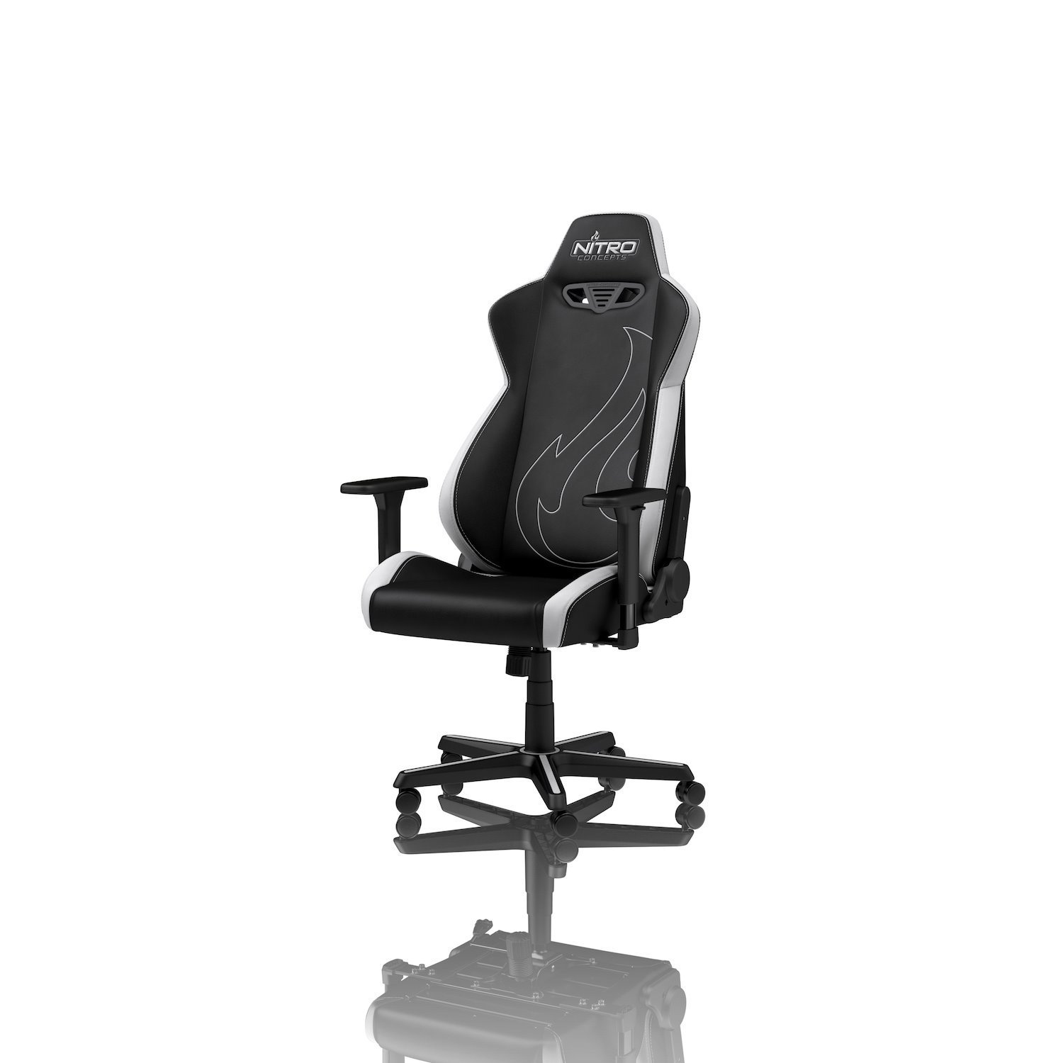 Nitro Concepts S300 Ex Universal Gaming Chair Upholstered Padded Seat Black White (Nitro Concepts S300 Ex Gaming Chair - Radiant White)