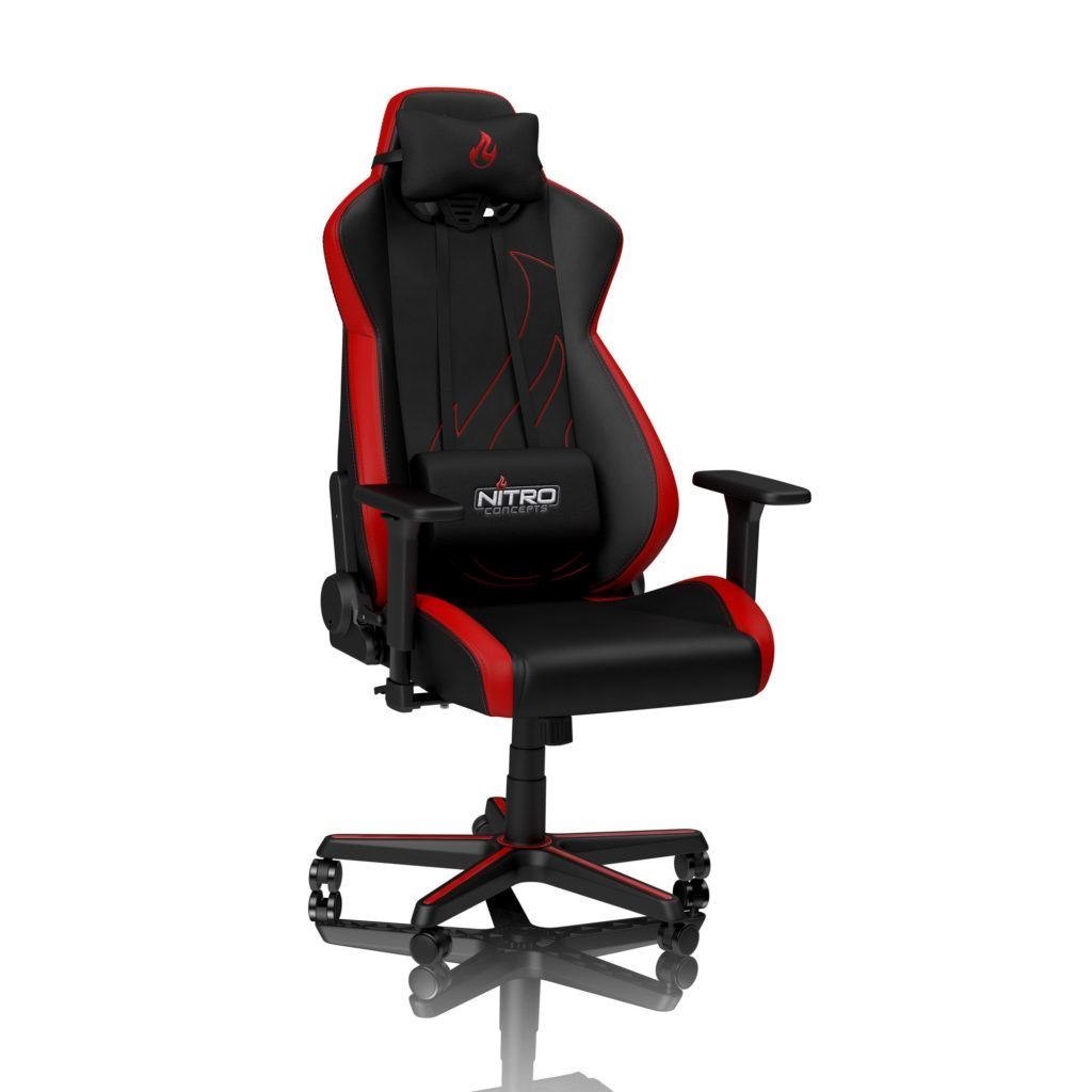 Nitro Concepts S300 Ex Universal Gaming Chair Upholstered Padded Seat Black Red (Nitro Concepts S300 Ex Gaming Chair - Inferno Red)