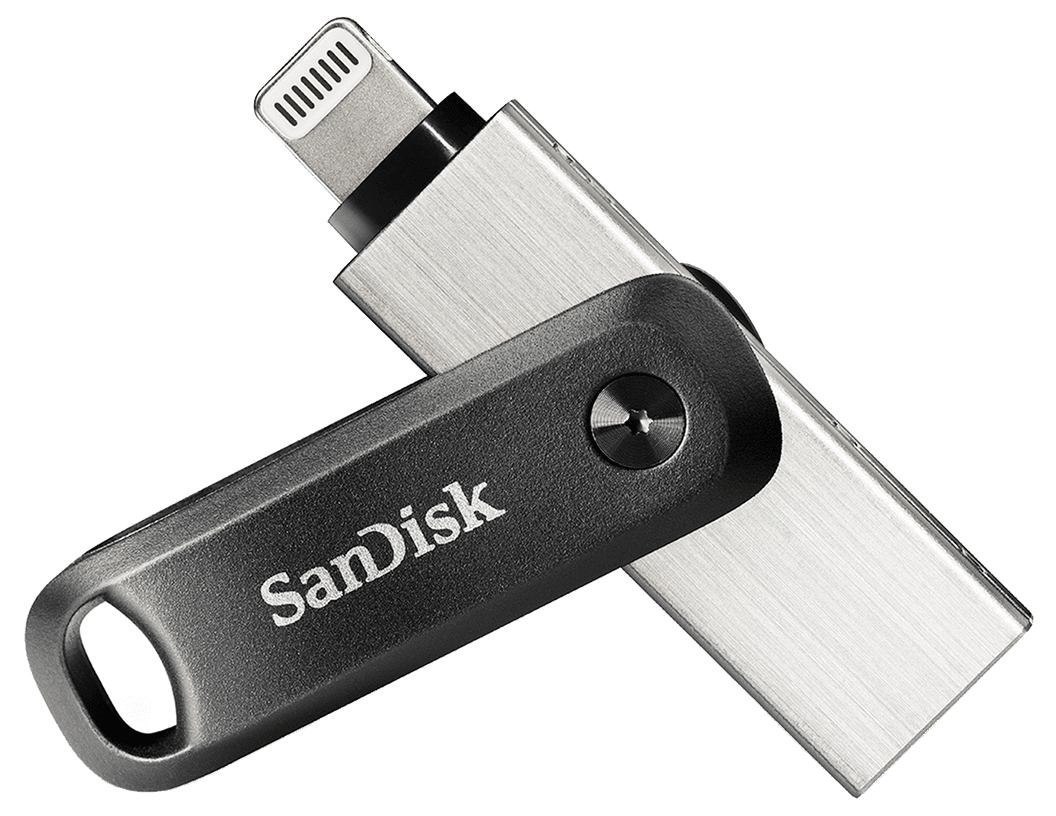 SanDisk iXpand Usb Flash Drive 64 GB Usb Type-A / Lightning 3.2 Gen 2 [3.1 Gen 2] Black Silver (Ixpand Usb Flash Drive 64 GB - Usb Type-A / Lightning 3.2 - Gen 2 [3.1 Gen 2] Black Silver - Warranty: