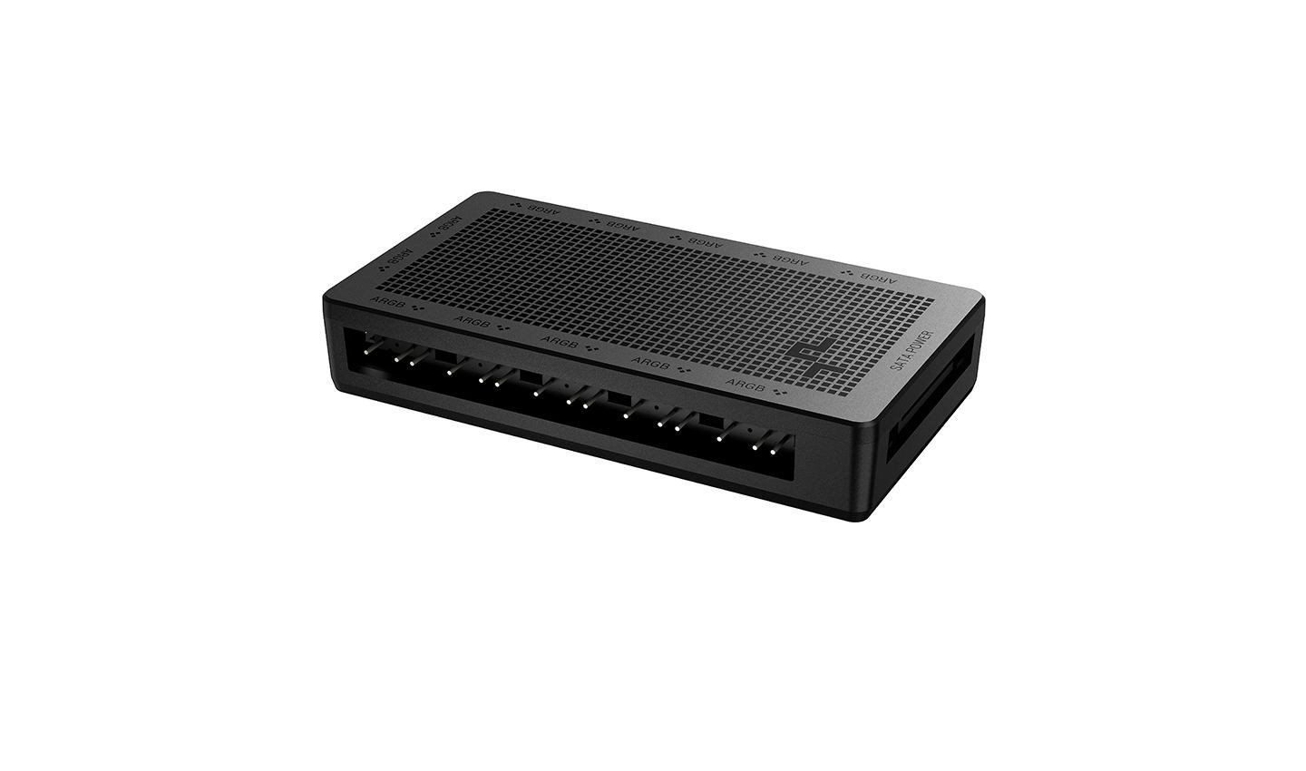 DeepCool SC700 Black (DeepCool SC700 Addressable RGB Hub 12-Port Connect Up To 12 5V Argb 3-Pin Components Simultaneously While Only Occupying One 3-Pin Motherboard Header Magnetic For Easy Install