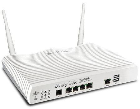 Draytek Vigor 2832N Wireless Router Gigabit Ethernet Single-Band [2.4 GHz] White (DrayTek Vigor2832n Adsl Wlan Router)