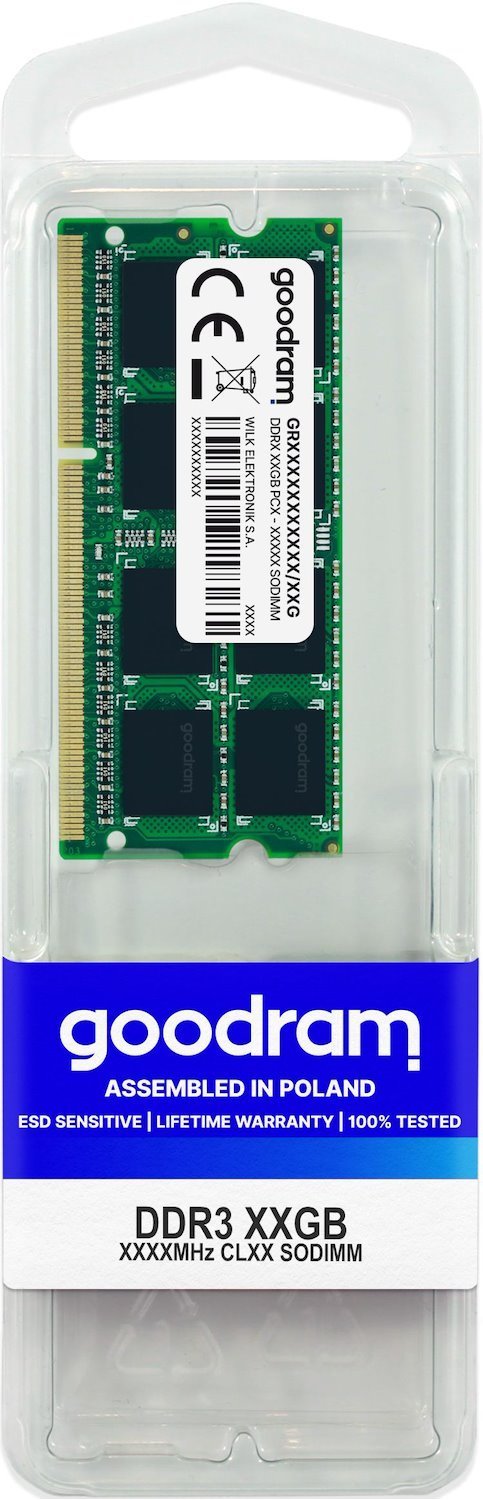 Goodram 4GB DDR3 PC3-12800 Memory Module 1 X 4 GB 1600 MHz (Goodram 4GB 1600MHz CL11 SR Sodimm)