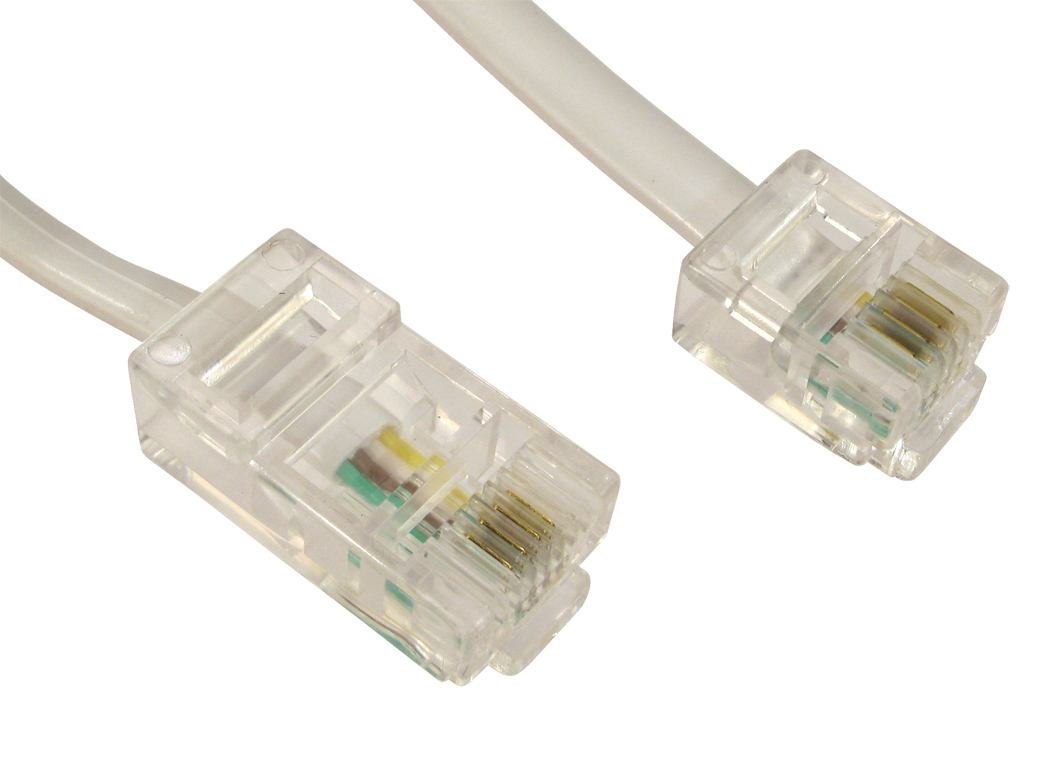 Cables Direct RJ11/RJ45 1M Networking Cable White 20 M (20M RJ11 To RJ45 Cable - White)