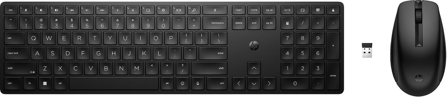 HP 655 Wireless Keyboard And Mouse Combo (HP 655 - Keyboard And Mouse Set - Wireless - 2.4 GHz - Uk - Black - For HP 34 Elite Mobile Thin Client MT645 G7 ZBook Firefly 14 G9 ZBook Fury 16 G9)