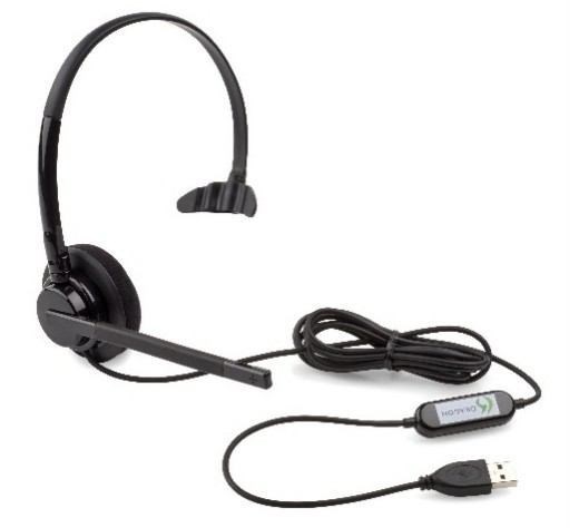 Nuance Dragon HS-GEN-25 Wired Over-the-head Mono Headset - Black