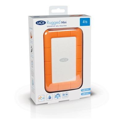 LaCie Rugged Mini External Hard Drive 2 TB Orange Silver (Rugged Mini Usb3.0 2TB)