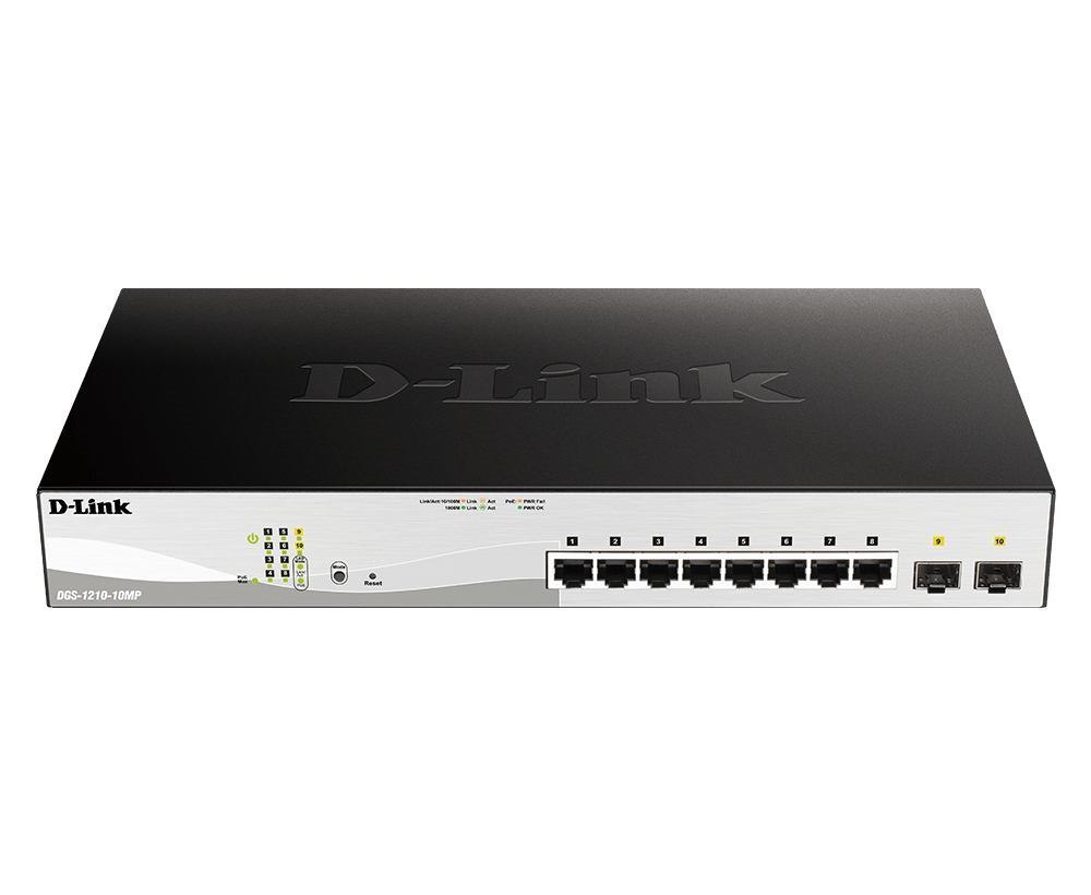 D-Link DGS-1210 DGS-1210-10MP 8 Ports Manageable Ethernet Switch - Gigabit Ethernet - 10/100/1000Base-T, 1000Base-X