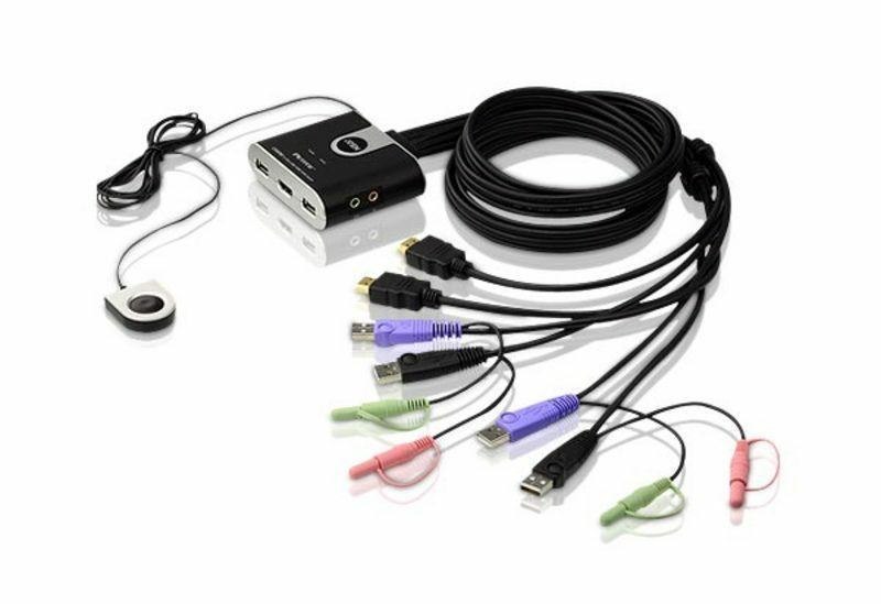 Aten 2-Port Usb Hdmi KVM Switch With Audio (CS692 2-Port Cable KVM Switch - Usb Hdmi And Audio With - Remote Port Selector - Warranty: 24M)