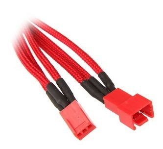BitFenix Bfa-Msc-3F90rr-Rp Internal Power Cable 0.9 M (BitFenix Alchemy 3-Pin Extension 90CM - Sleeved Red/Red)