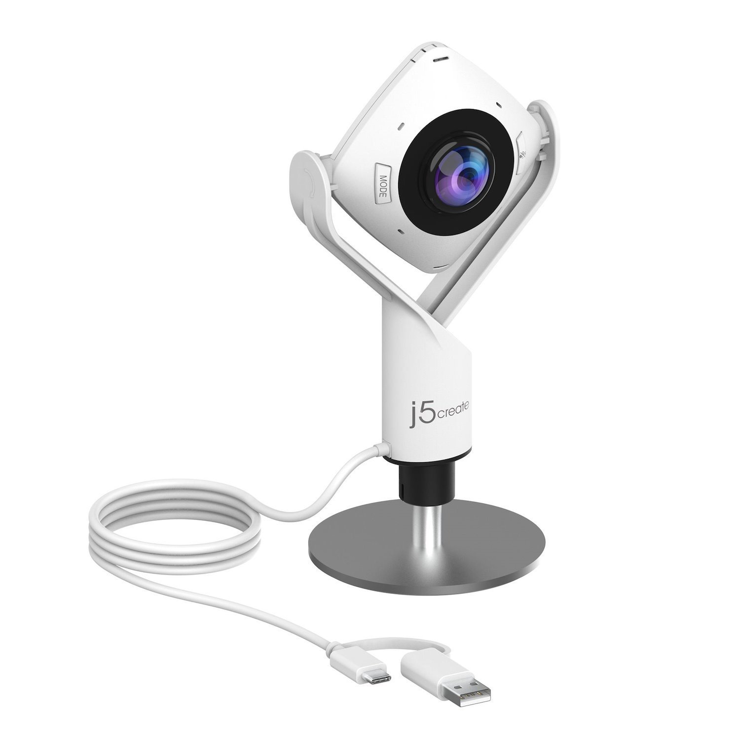 J5create Jvcu360 360° All Around Webcam 1080P Video Capture Resolution White And Black (360 All Around Webcam - )