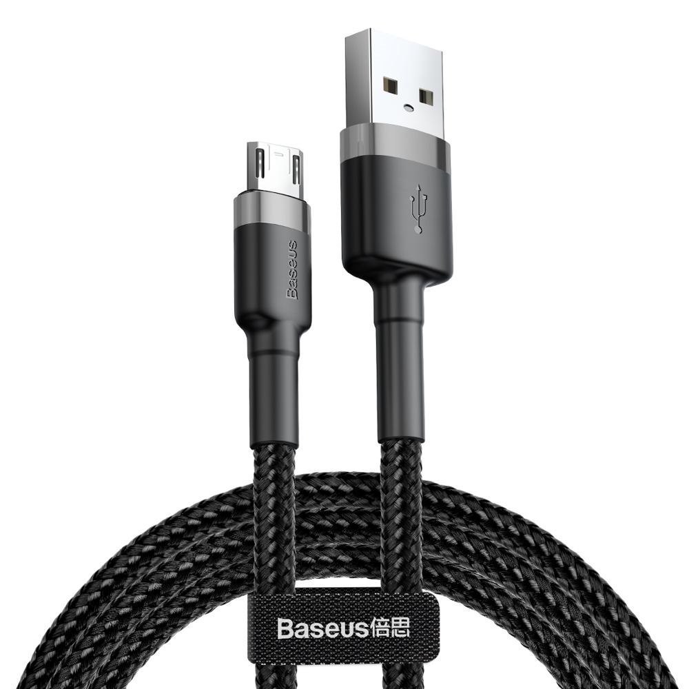 Baseus Camklf-Cg1 Usb Cable 2 M Usb A Micro-USB B Black Grey (Baseus Cafule Usb-A To Micro-USB Cable 2M - Black / Grey)