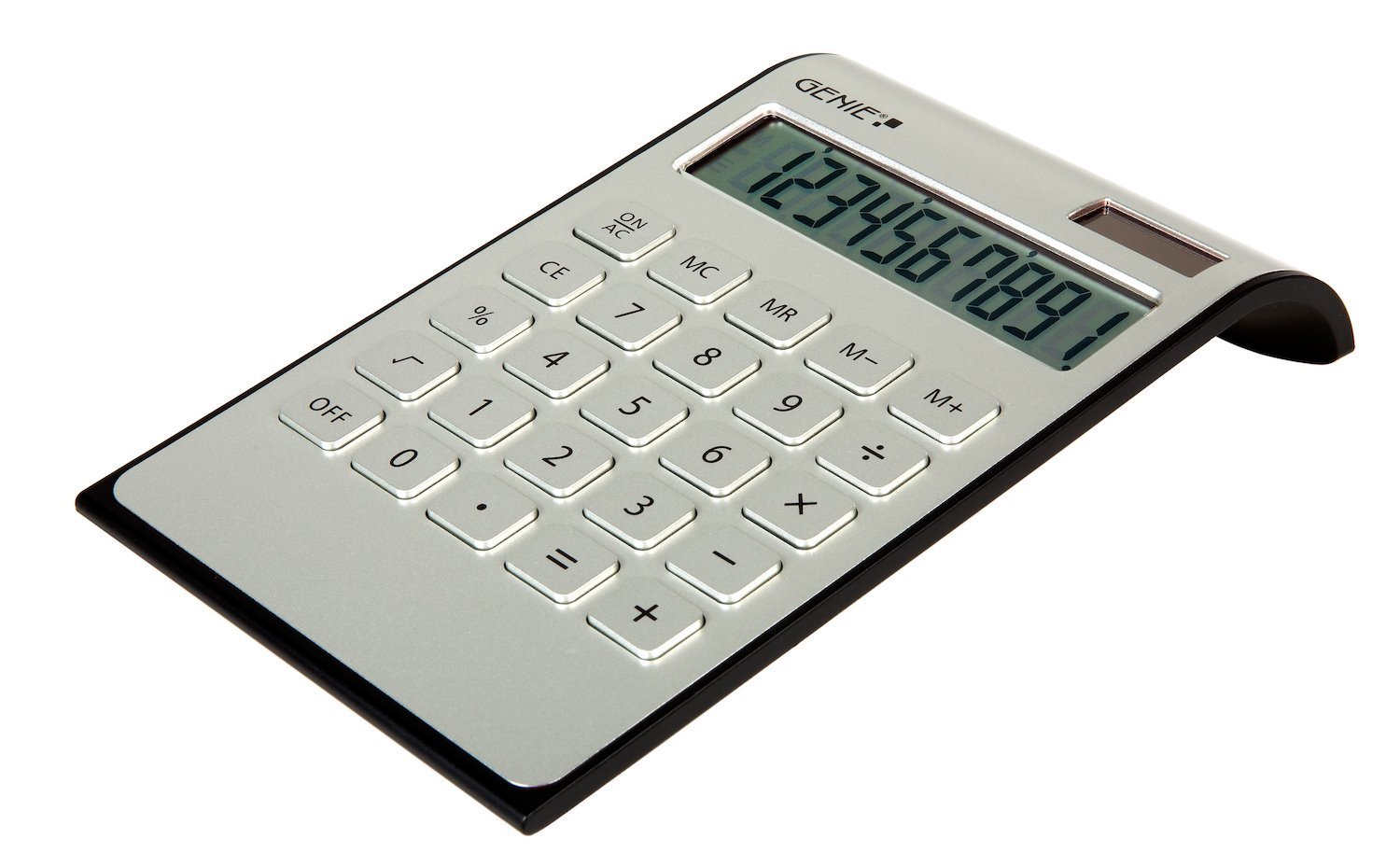 Genius Genie DD400 Calculator Desktop Basic Black Silver (Genie DD400 10 Digit Desktop Calculator Silver - 12353)