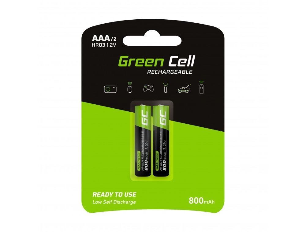 Green Cell GR08 Household Battery Rechargeable Battery Aaa Nickel-Metal Hydride [NiMH] (Green Cell Rechargeable AAA-Battery 800mAh 1.2V 2-Pack)