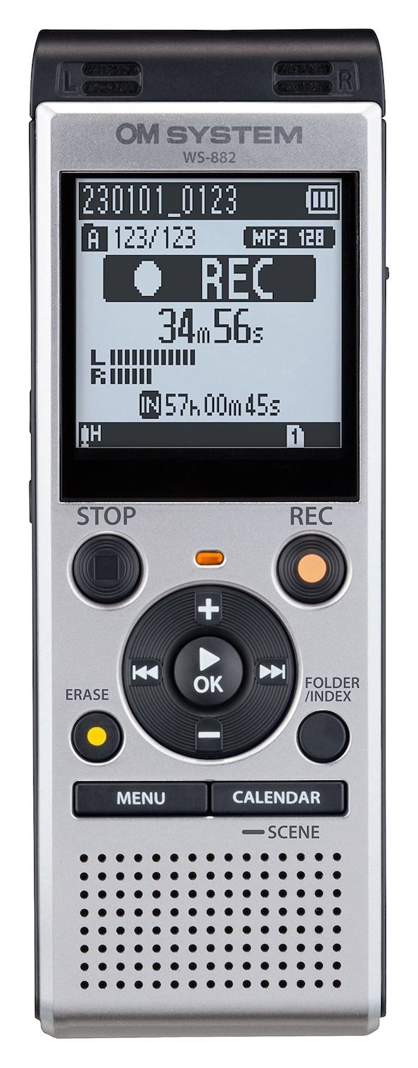 Olympus WS-882 Flash Card Silver (WS-882 [4GB] Stereo Recorder - Silver Incl. Batteries - - Alkaline - Warranty: 24M)