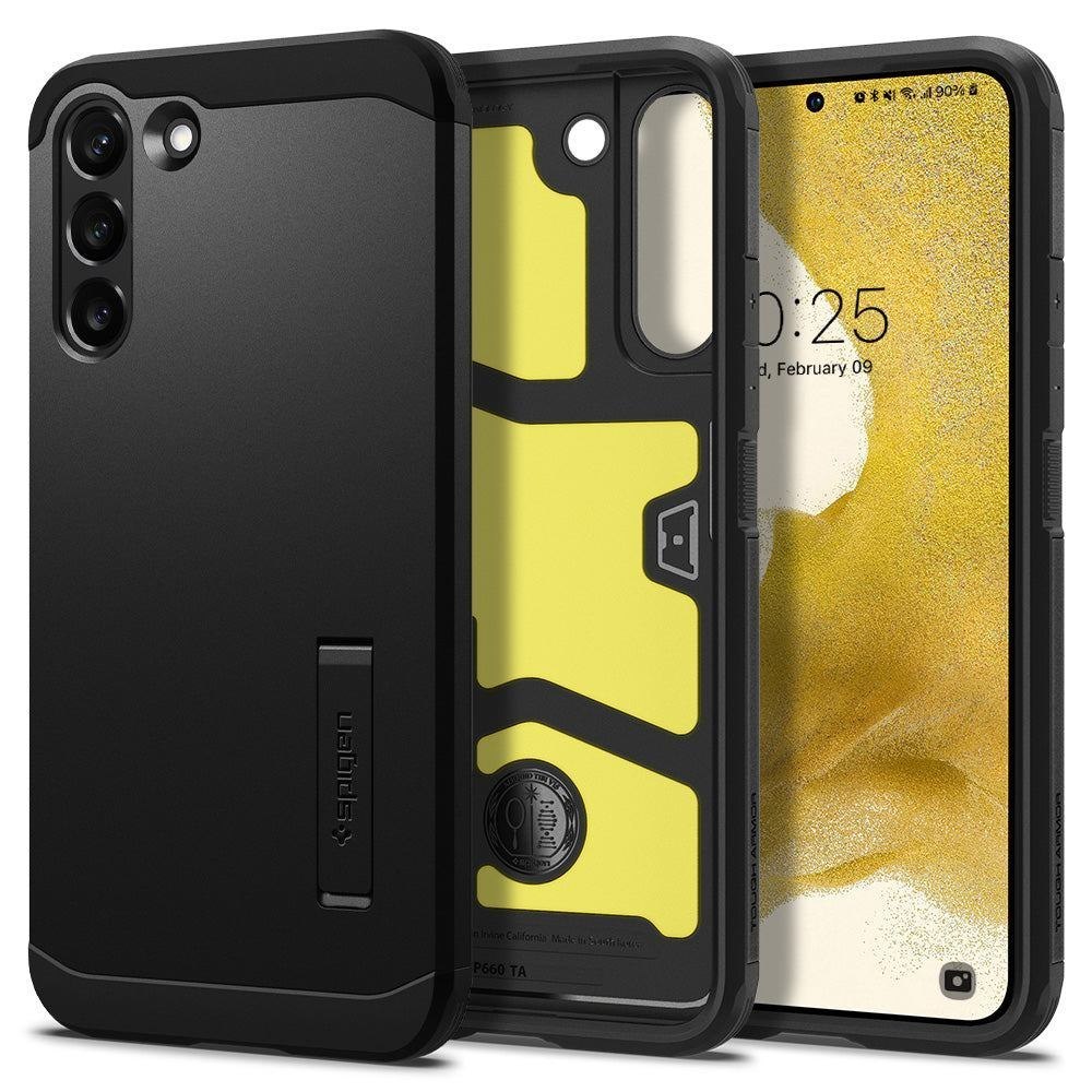 Spigen Tough Armor Mobile Phone Case 15.5 CM [6.1] Cover Black (Spigen Tough Armor Case For Galaxy S22 - Black)