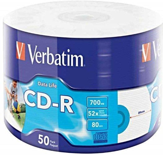 Verbatim CD Recordable Media - CD-R - 716.80 MB - 50 Pack