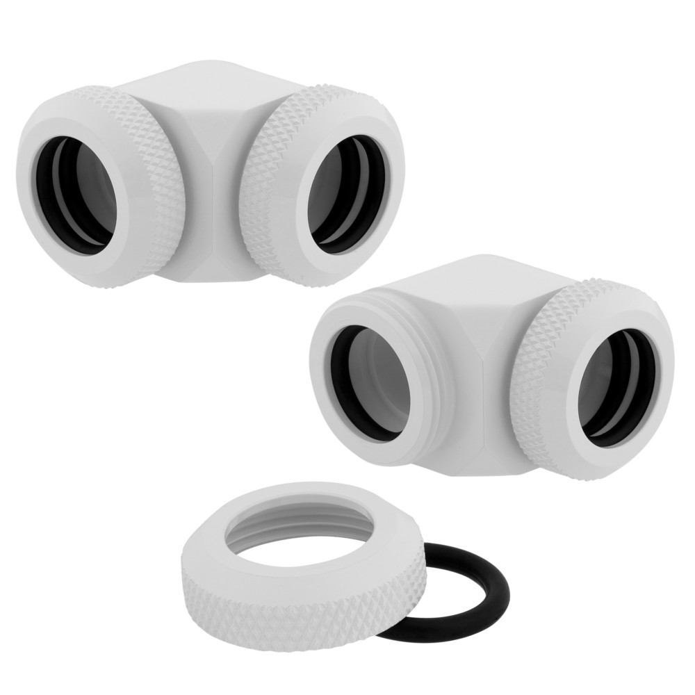 Corsair CX-9052027-WW Computer Cooling System Part/Accessory Fitting (Corsair Hydro X Series XF Hardline 90 Angled 12MM White Fitting - Twin Pack [CX-)