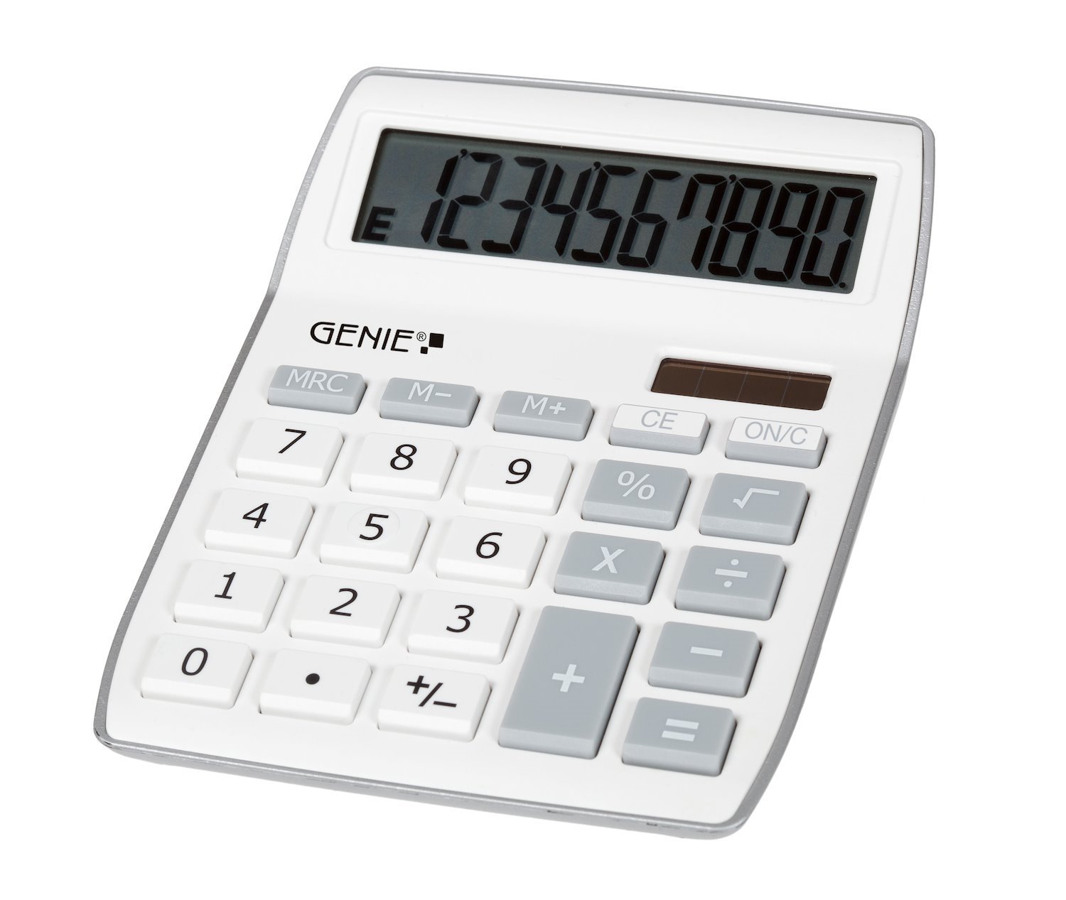 Genius Genie 840 S Calculator Desktop Display Grey White (Genie 840S 10 Digit Desktop Calculator Silver - 12262)