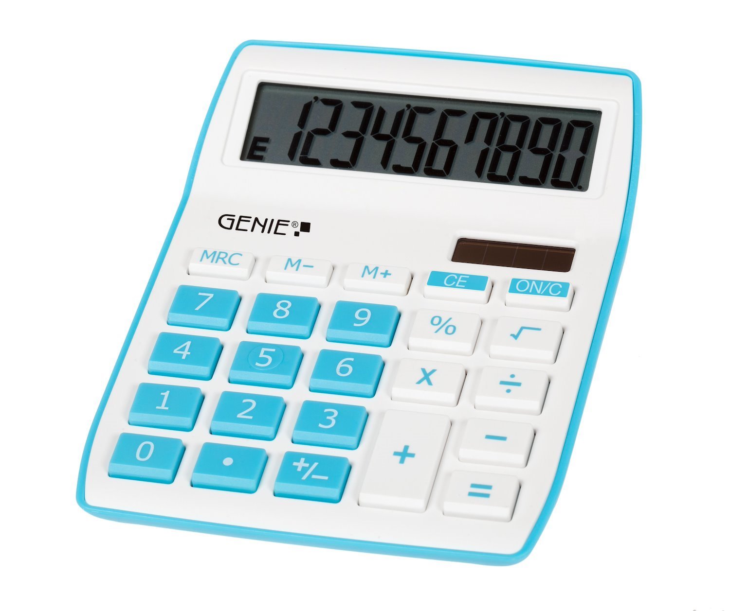Genius Genie 840 B Calculator Desktop Display Blue White (Genie 840B 10 Digit Desktop Calculator Blue - 12260)