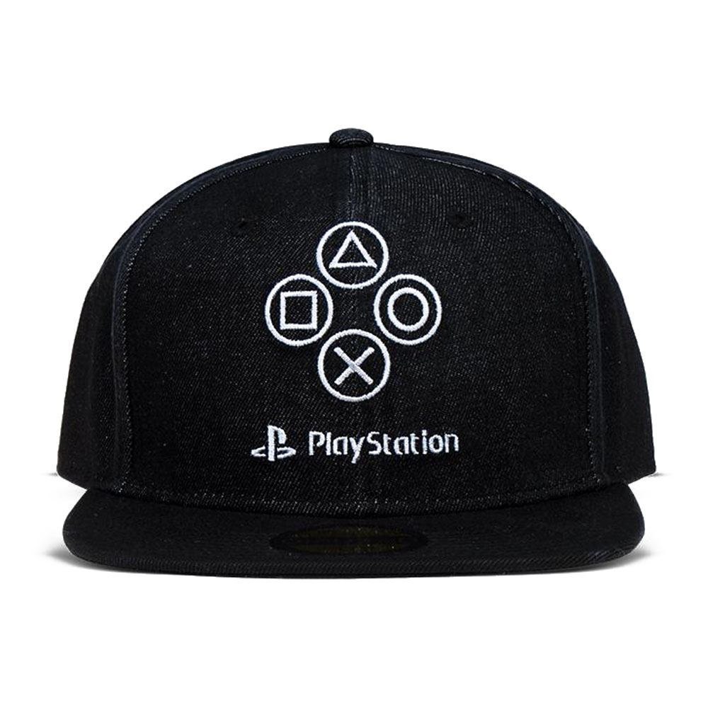 Sony Playstation Denim Symbols Snapback Baseball Cap Black [SB640778SNY]