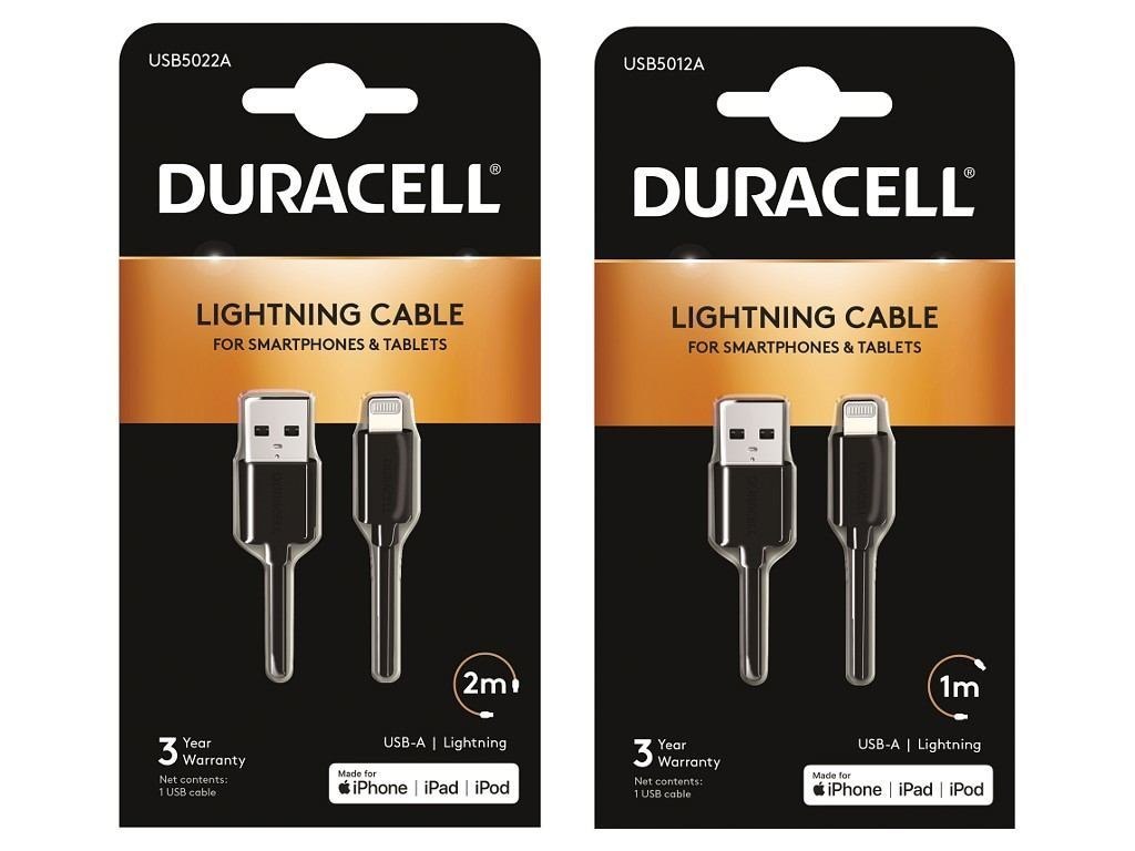 Duracell Bun0136a Mobile Device Charger Black (2M + Free 1M Lightning Cables - Black)