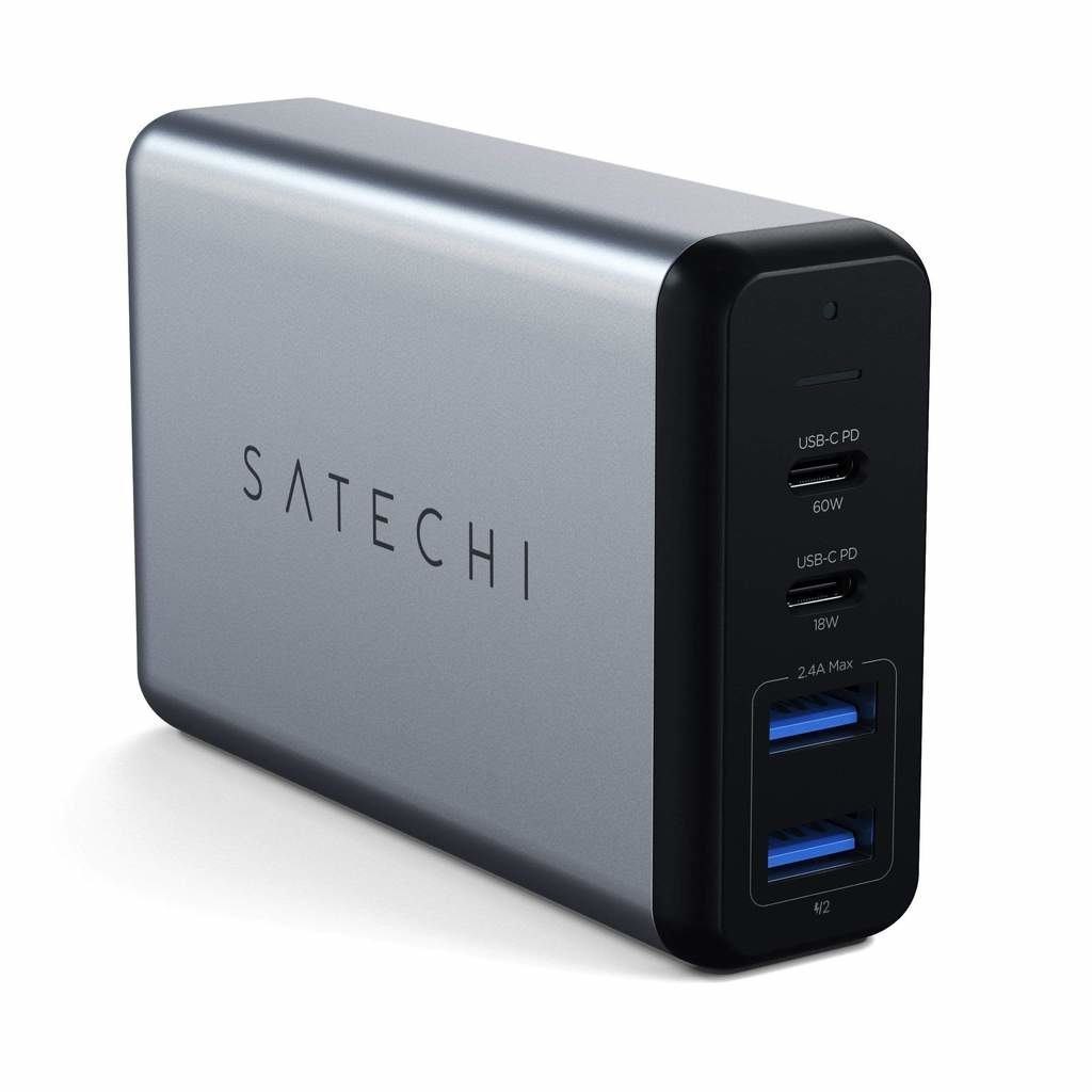 Satechi St-Mc2tcam-Uk Mobile Device Charger Grey Indoor (Satechi 75W Dual Type-C PD Trav Charger)