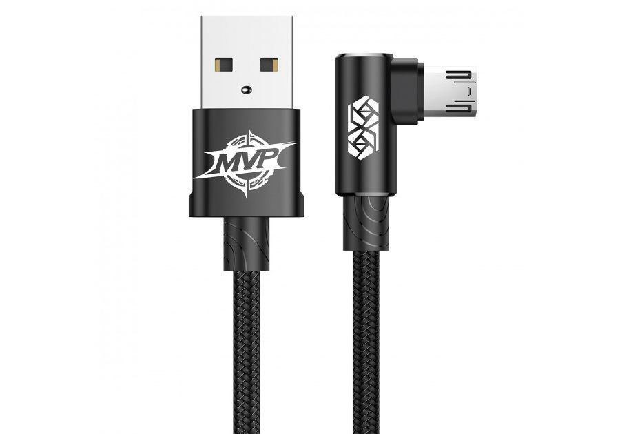 Baseus MVP Elbow Type Usb Cable 2 M Usb 2.0 Usb A Micro-USB A Black (Baseus MVP Cable Usb - Micro 2M - Black)