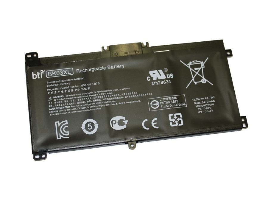 Bti BK03XL Battery (Replacement 3 Cell Battery For HP Pavilion X360 14-Ba X360 14M-Ba Replacing Oem Part Numbers BK03XL 916811-855 916366-421 // 11.55V 3615mAh 42Wh)