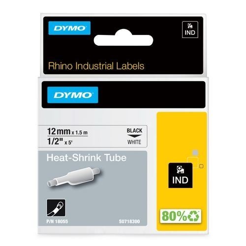 Dymo RhinoPRO Heat Shrink Tubes Label-Making Tape D1 (Rhino Heat Shrink Tube 12MM White)