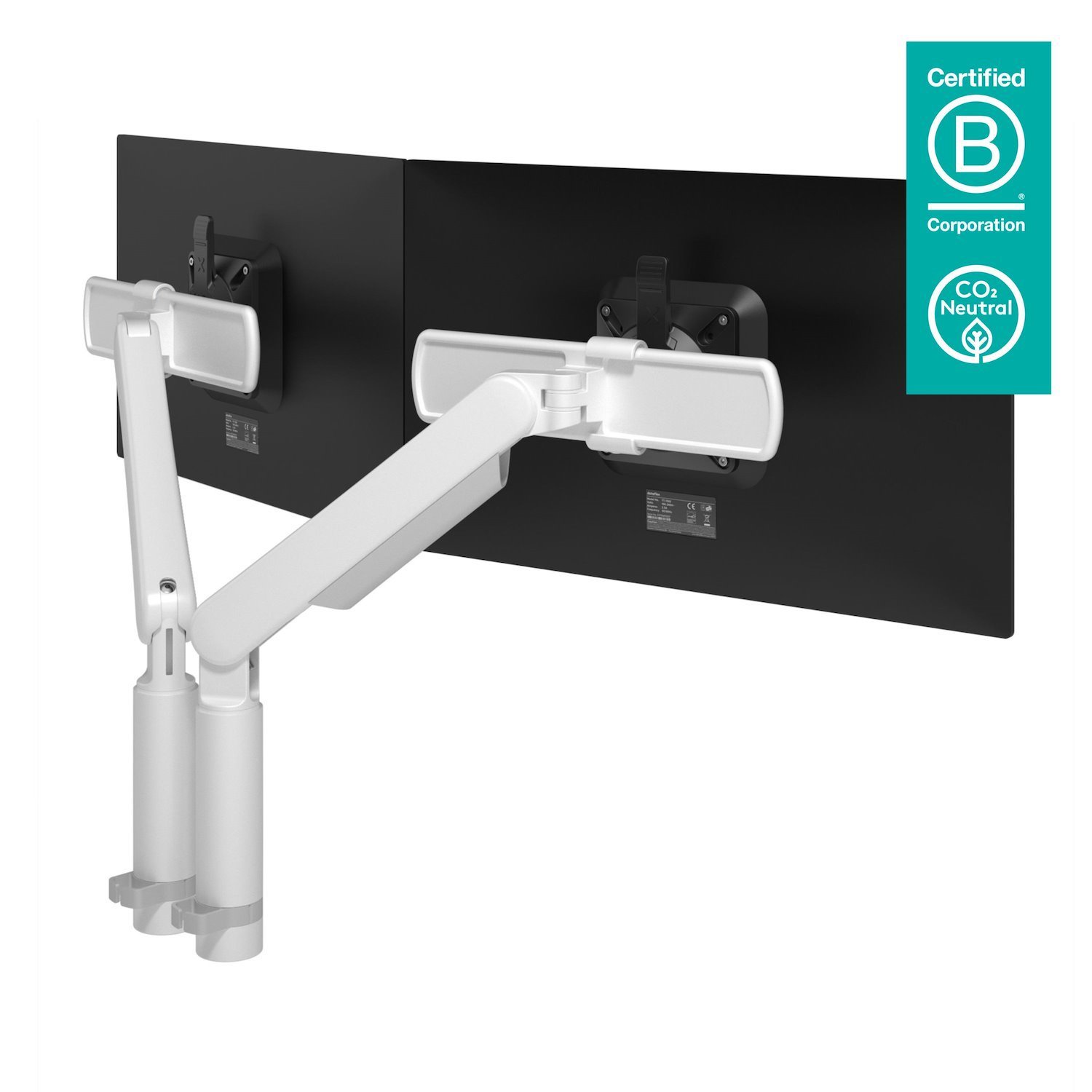 Dataflex 65.210 Monitor Mount / Stand 131.6 CM [51.8] White Desk (Dataflex Viewprime Plus Dual Monitor Arm - White - No Mount - Height And Depth Adjustment [5Years Warranty])