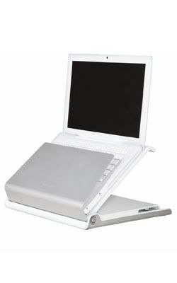 Humanscale L6 Laptop Stand Laptop & Tablet Stand Silver White (Humanscale White Laptop Holder [Manufacturer's Sku: L6])