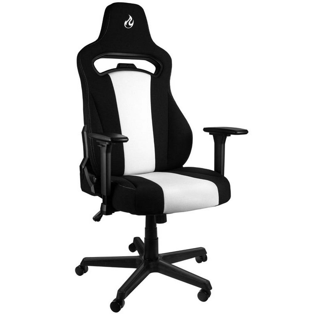 Nitro Concepts E250 PC Gaming Chair Upholstered Seat Black White (Nitro Concepts E250 Gaming Chair - Black/White)
