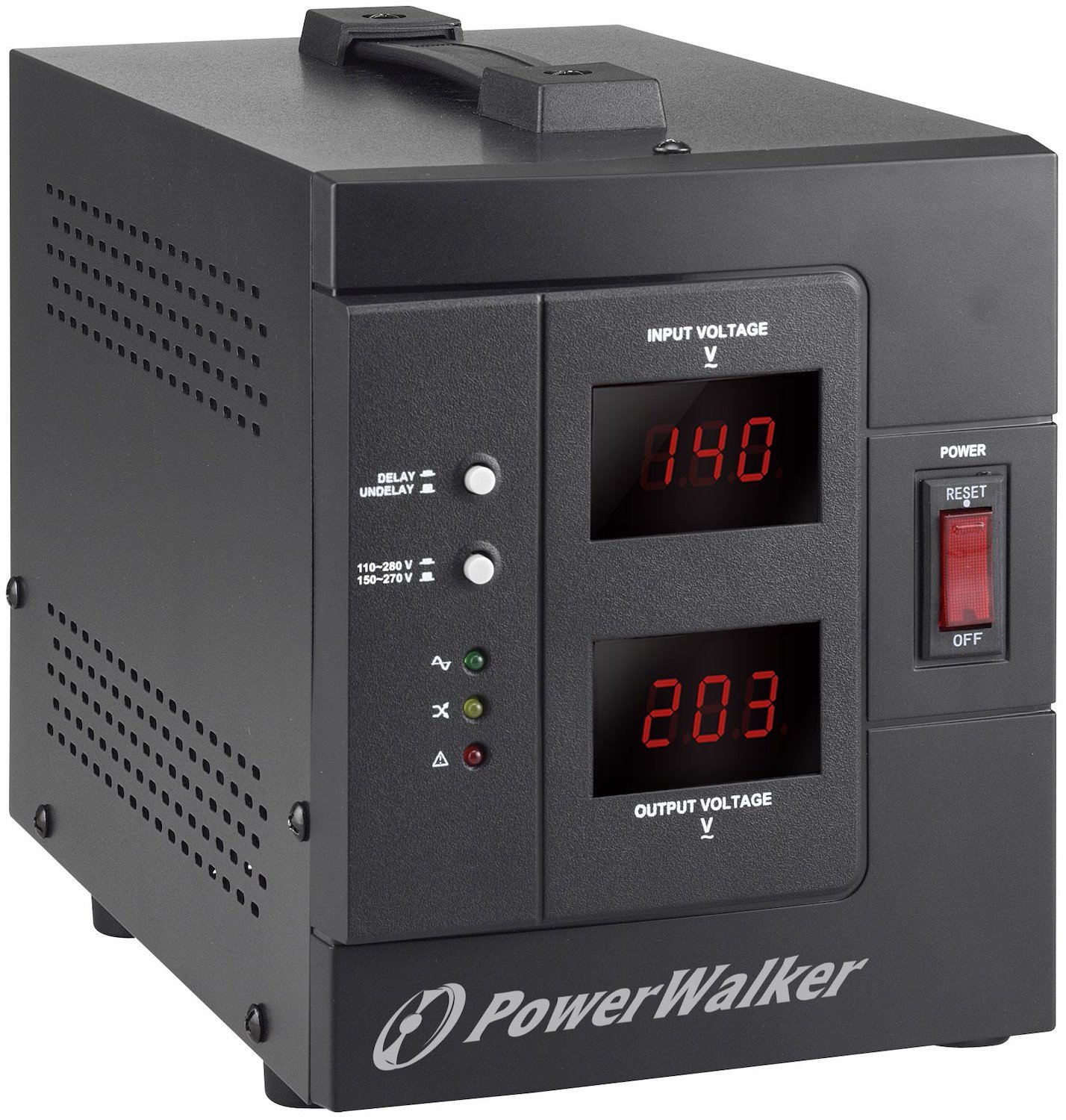PowerWalker Avr 2000/Siv Voltage Regulator 230 V 2 Ac Outlet[S] Black (Avr 2000/Siv VoltageRegulator - 2000A/1600W - Automatic Voltage Regulator - Warranty: 24M)