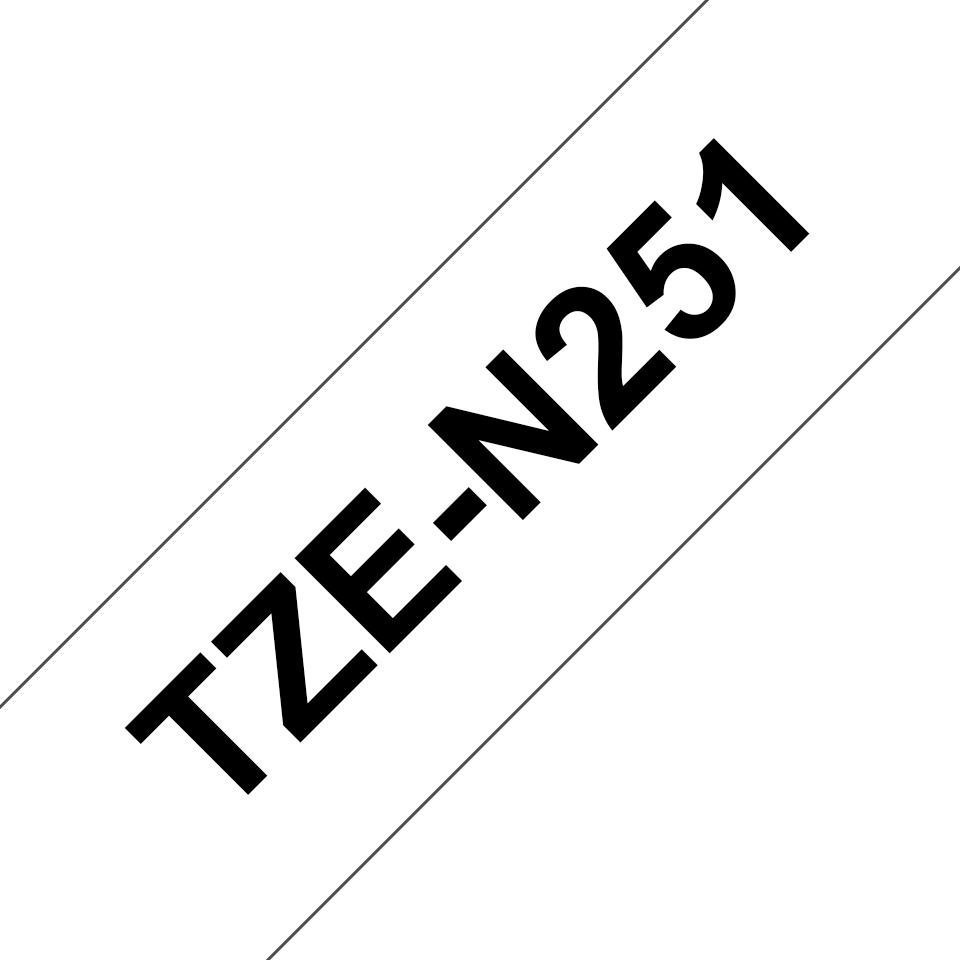 Brother TZe-N251 Label-Making Tape TZ (Tze-N251 Not Laminated 8M - BLK On White)