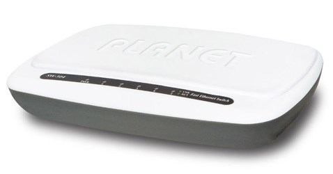 Planet SW-504 Network Switch Fast Ethernet [10/100] White (5-Port 10/100Base-TX Ethernet - Switch Plastic - Eu SW-504 - Fast Ethernet [10/100] - Warranty: 36M)