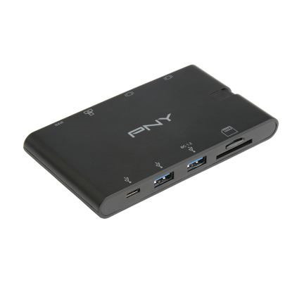 PNY A-2Uf-2Tc-K01-Rb Laptop Dock/Port Replicator Docking Black (PNY All-in-One Usb-C - Mini Portable Dock [1Year Warranty])