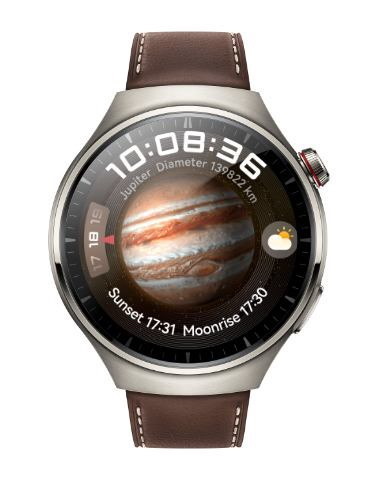 Huawei Watch 4 Pro 3.81 CM [1.5] Amoled 48 MM Digital 466 X 466 Pixels Touchscreen Silver Wi-Fi GPS [Satellite] (Huawei Watch 4 Pro Dark Brown Leather Strap)